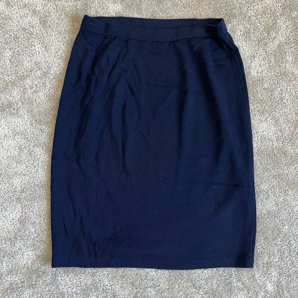 St. John Navy Blue Knit Skirt